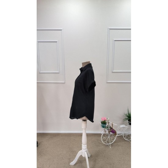 Kadın Kısa Kollu Yakalı önden Düğmeli Gömlek, 31789