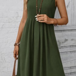 Kadın Askılı Yuvarlak Yakalı önden Pileli Kısa Aerobin Elbise , 31788