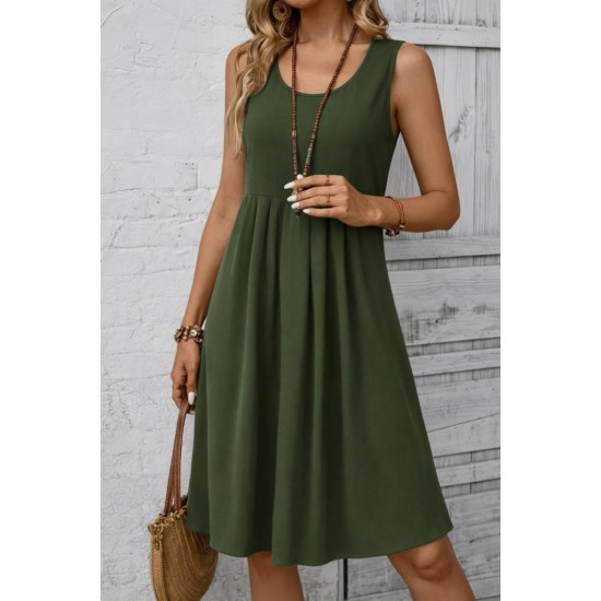 Kadın Askılı Yuvarlak Yakalı önden Pileli Kısa Aerobin Elbise , 31788