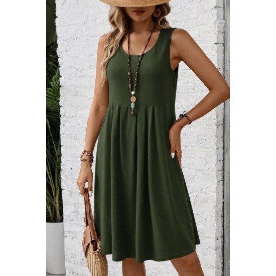 Kadın Askılı Yuvarlak Yakalı önden Pileli Kısa Aerobin Elbise , 31788