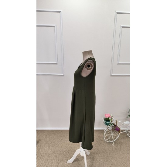 Kadın Askılı Yuvarlak Yakalı önden Pileli Kısa Aerobin Elbise , 31788