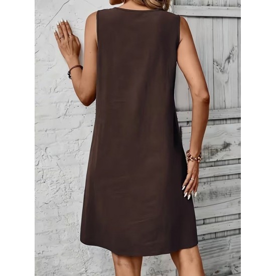 Kadın Askılı Yuvarlak Yakalı önden Pileli Kısa Aerobin Elbise , 31787