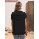 Kadın Kısa Kollu Kapşonlu Bağcıklı Viskon Bluz , 31816