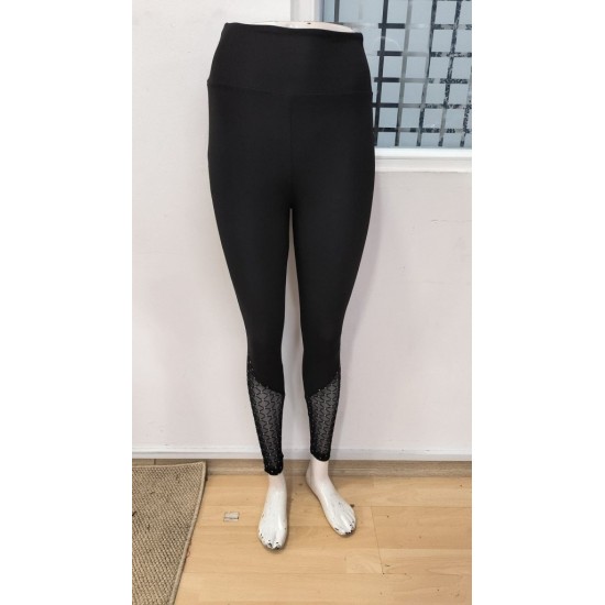 Kadın Yüksek Bel ışıltılı Tül Geometrik Detaylı Dalgıç Tayt, 31830