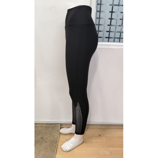 Kadın Yüksek Bel ışıltılı Tül Geometrik Detaylı Dalgıç Tayt, 31830