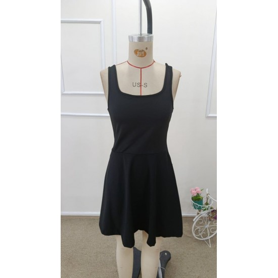 Kadın Askılı Yuvarlak Yaka şortlu Mini Dalgıç Elbise, 31825