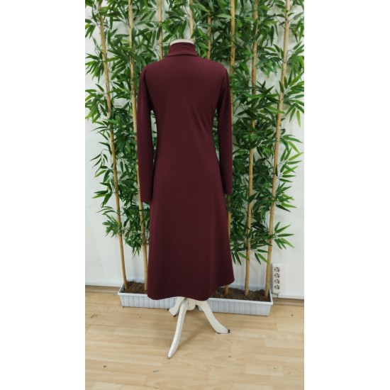 Kadın Uzun Kollu Balıkçı Yaka Derin Yırtmaç Detay Krep Elbise , 31833