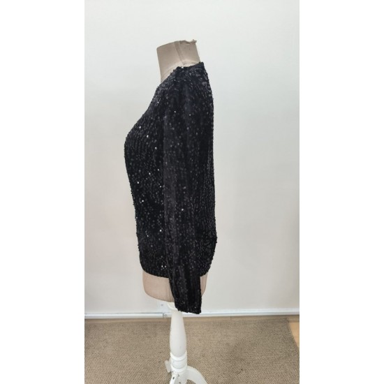 Kadın Uzun Kollu önü Fermuarlı Kısa Pulpayet Ceket, 31847