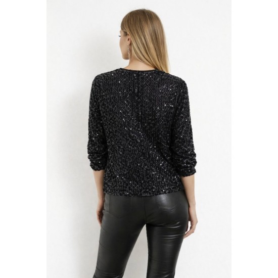 Kadın Uzun Kollu önü Fermuarlı Kısa Pulpayet Ceket, 31847