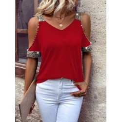 Kadın Omuzlardan Açık V Yakalı Askılı Viskon Bluz , 31846