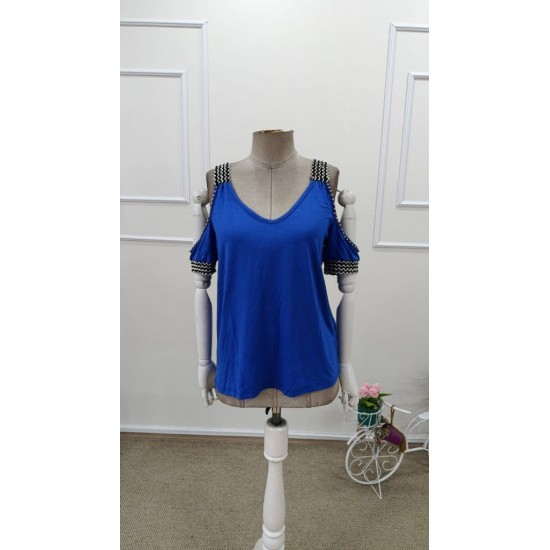 Kadın Omuzlardan Açık V Yakalı Askılı Viskon Bluz , 31845