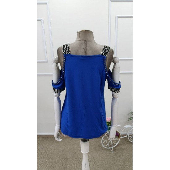 Kadın Omuzlardan Açık V Yakalı Askılı Viskon Bluz , 31845