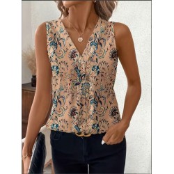 Kadın Askılı V Yakalı Desenli Süprem Bluz, 31861 Kadın Askılı V Yakalı Desenli Süprem Bluz, 31861