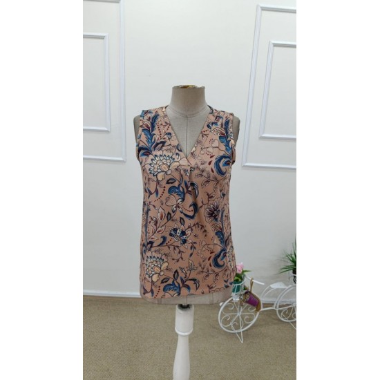 Kadın Askılı V Yakalı Desenli Süprem Bluz, 31861