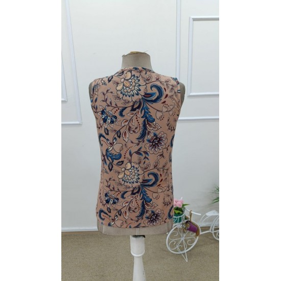 Kadın Askılı V Yakalı Desenli Süprem Bluz, 31861