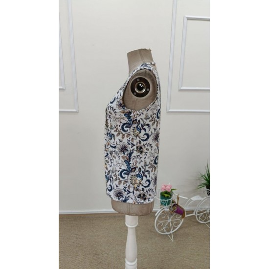 Kadın Askılı V Yakalı Desenli Süprem Bluz, 31860