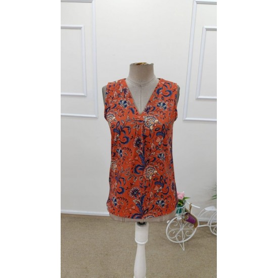 Kadın Askılı V Yakalı Desenli Süprem Bluz, 31858