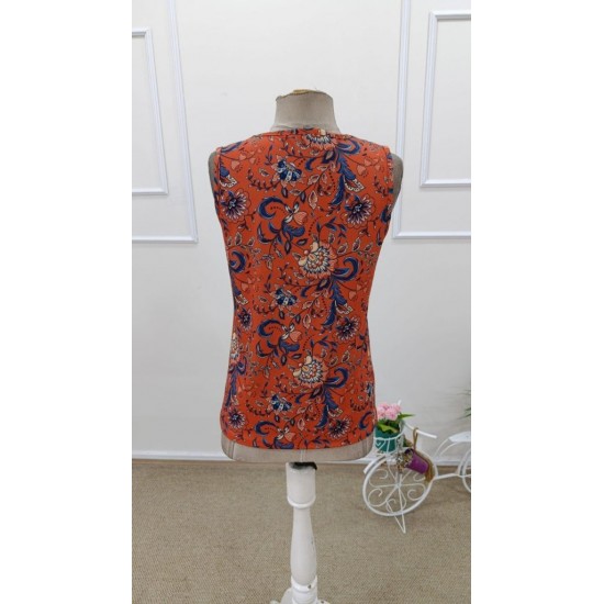 Kadın Askılı V Yakalı Desenli Süprem Bluz, 31858