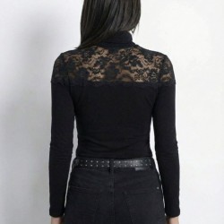 Kadın Uzun Kollu Balıkçı Yaka Dantelli Kaşkorse Bluz , 31865 Kadın Uzun Kollu Balıkçı Yaka Dantelli Kaşkorse Bluz , 31865