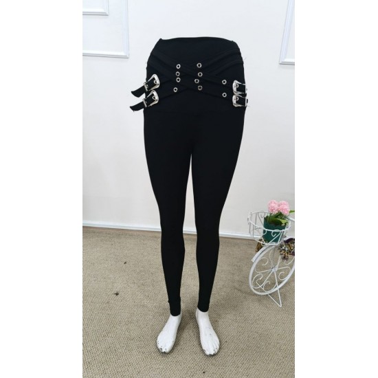 Kadın Yüksek Bel önden çapraz Kuş Göz Detaylı Dalgıç Tayt , 31876