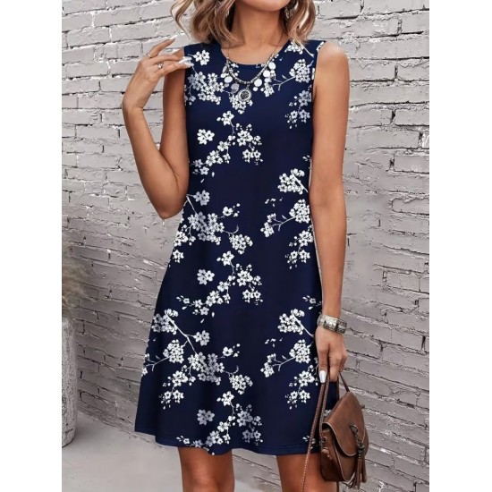 Kadın Askılı Kolsuz Bisiklet Yaka Desenli Kısa Süprem Elbise , 31874