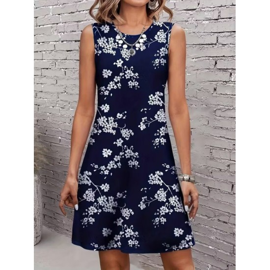 Kadın Askılı Kolsuz Bisiklet Yaka Desenli Kısa Süprem Elbise , 31874