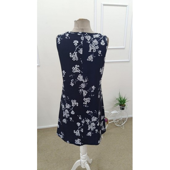 Kadın Askılı Kolsuz Bisiklet Yaka Desenli Kısa Süprem Elbise , 31874