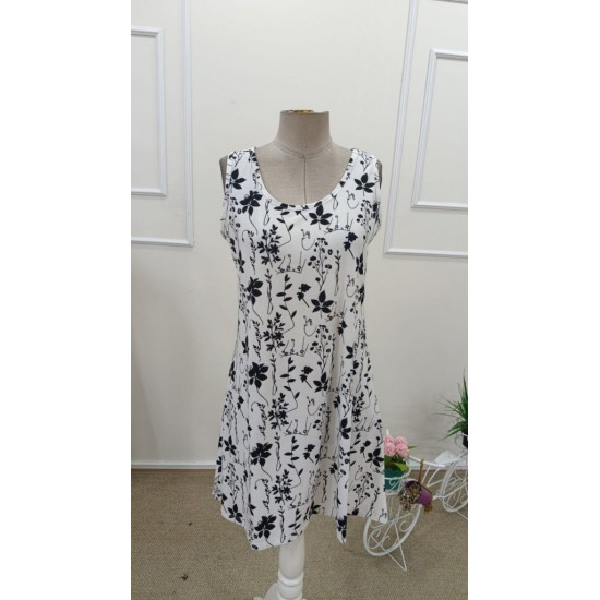 Kadın Askılı Yuvarlak Yakalı Desenli Kısa Süprem Elbise , 31873