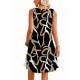 Kadın Askılı Yuvarlak Yakalı Desenli Kısa Süprem Elbise , 31870