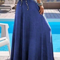 Kadın Yüksek Belli Lastikli Geniş Parçalı Pantolon , 31869 Kadın Yüksek Belli Lastikli Geniş Parçalı Pantolon , 31869