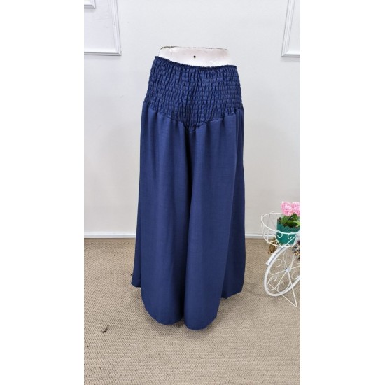 Kadın Yüksek Belli Lastikli Geniş Parçalı Pantolon , 31869