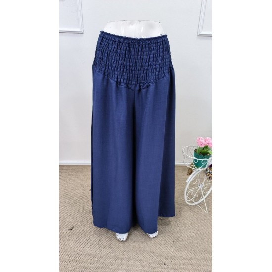 Kadın Yüksek Belli Lastikli Geniş Parçalı Pantolon , 31869