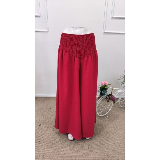 Kadın Yüksek Belli Lastikli Geniş Parçalı Pantolon , 31868