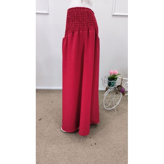 Kadın Yüksek Belli Lastikli Geniş Parçalı Pantolon , 31868