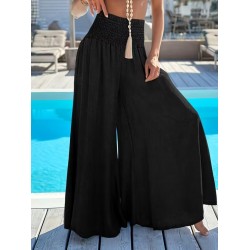 Kadın Yüksek Belli Lastikli Geniş Parçalı Pantolon , 31866