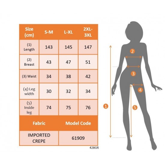 Kadın Uzun Kollu Kruvaze Yakalı Dantelli önünde Toka Detaylı Uzun Ithal Krep Tulum, 31894