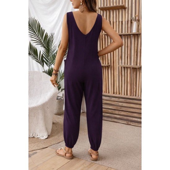 Kadın Askılı Yuvarlak Yakalı Cep Detaylı Viskon Tulum, 31893 Kadın Askılı Yuvarlak Yakalı Cep Detaylı Viskon Tulum, 31893