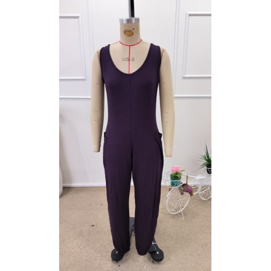 Kadın Askılı Yuvarlak Yakalı Cep Detaylı Viskon Tulum, 31893 Kadın Askılı Yuvarlak Yakalı Cep Detaylı Viskon Tulum, 31893