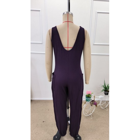 Kadın Askılı Yuvarlak Yakalı Cep Detaylı Viskon Tulum, 31893 Kadın Askılı Yuvarlak Yakalı Cep Detaylı Viskon Tulum, 31893