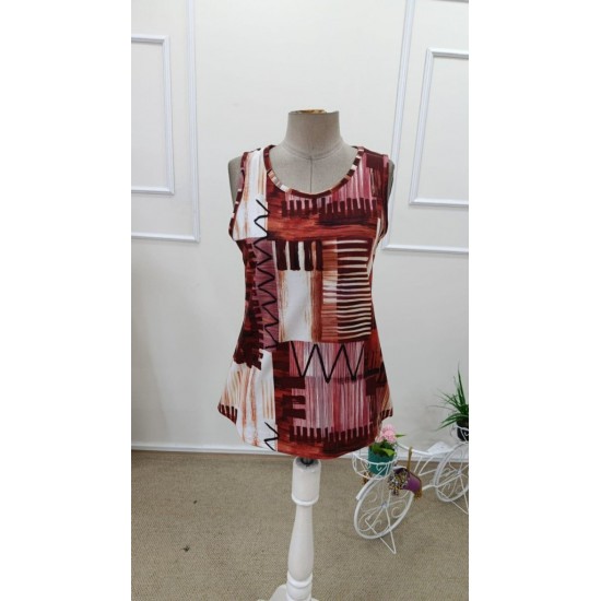 Kadın Askılı Yuvarlak Yakalı Desenli Süprem Bluz, 31884 Kadın Askılı Yuvarlak Yakalı Desenli Süprem Bluz, 31884