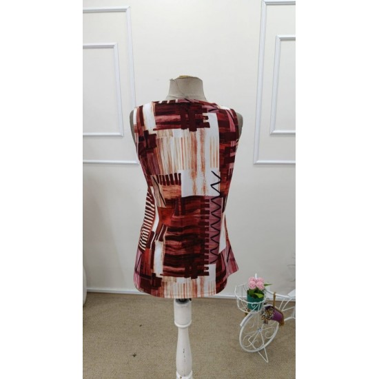 Kadın Askılı Yuvarlak Yakalı Desenli Süprem Bluz, 31884 Kadın Askılı Yuvarlak Yakalı Desenli Süprem Bluz, 31884