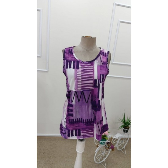 Kadın Askılı Yuvarlak Yakalı Desenli Süprem Bluz, 31883 Kadın Askılı Yuvarlak Yakalı Desenli Süprem Bluz, 31883