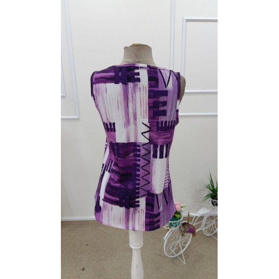 Kadın Askılı Yuvarlak Yakalı Desenli Süprem Bluz, 31883 Kadın Askılı Yuvarlak Yakalı Desenli Süprem Bluz, 31883