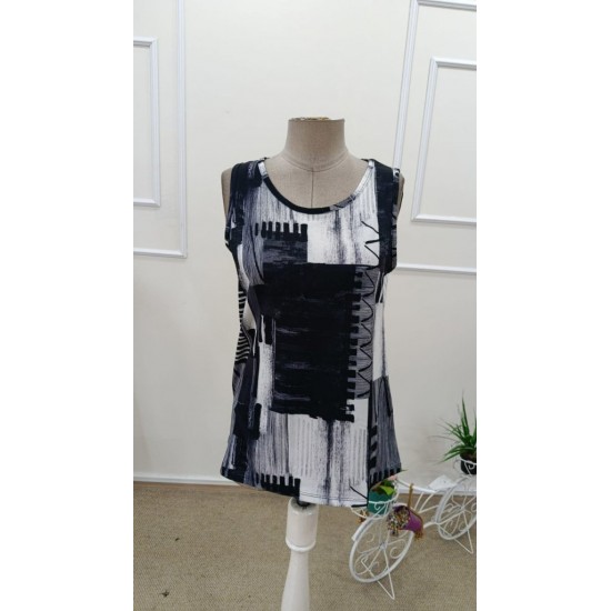 Kadın Askılı Yuvarlak Yakalı Desenli Süprem Bluz, 31881 Kadın Askılı Yuvarlak Yakalı Desenli Süprem Bluz, 31881