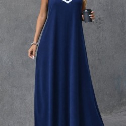 Kadın Ip Askılı V şerit Yakalı Uzun Viskon Elbise , 31903