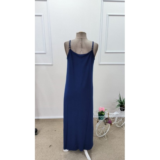 Kadın Ip Askılı V şerit Yakalı Uzun Viskon Elbise , 31903