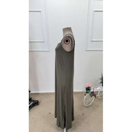 Kadın Ip Askılı V şerit Yakalı Uzun Viskon Elbise , 31902