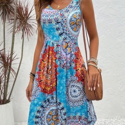 Kadın Askılı Yuvarlak Yakalı önden Pileli Kısa Süprem Elbise , 31917