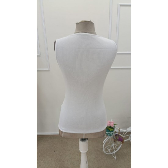 Kadın Askılı V Dantel Yakalı Kaşkorse Bluz , 31925