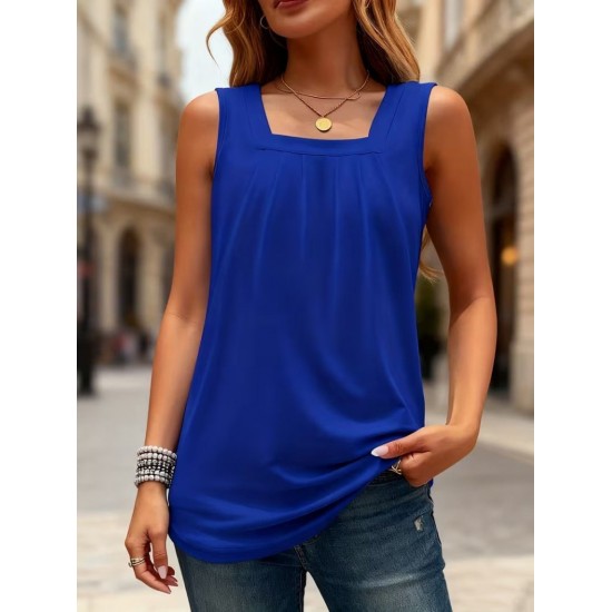 Kadın Askılı Geometrik Yaka Detaylı Pileli Viskon Bluz, 31950